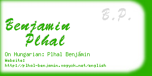 benjamin plhal business card